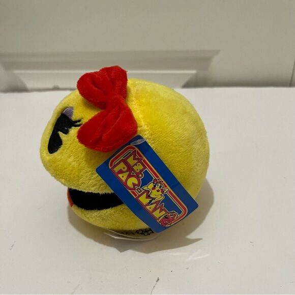 Ms. Pac-Man Video Game Pacman Plush 4" Toy Stuffed Doll Ball Yellow Arcade - Picture 4 of 9